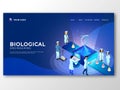 Biological Engineering Concept Based Landing Page Design with Illustration of Scientists Doing Research in Laboratory
