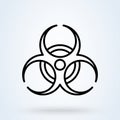 Biological hazard. Line danger zone symbol. illustration vector Royalty Free Stock Photo