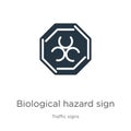Biological hazard sign icon vector. Trendy flat biological hazard sign icon from traffic signs collection isolated on white Royalty Free Stock Photo