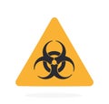Biological hazard symbol. Vector illustration. Caution danger microorganism, virus, toxin. Triangular warning sign