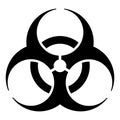 Biological hazard warning sign, black and white biohazard symbol, vector isolated on white Royalty Free Stock Photo