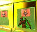 Biological hazards, biohazards, refer to biological substances that pose a threat to the health of living organisms, viruses Royalty Free Stock Photo