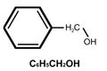 Biological illustration of Benzyl alcohol, aromatic alcohol with the formula C6H5CH2OH