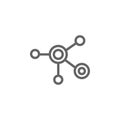 Biological network, atom icon. Element of bio engineering illustration. Thin line icon for website design and development, app Royalty Free Stock Photo