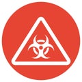 Biological risk white glyph with color background vector icon which can easily modify or edit