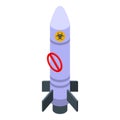 Biological rocket icon isometric vector. Nuclear weapon