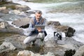 Biologist researcher checking the water quality