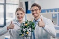 Biologists with lemon plant