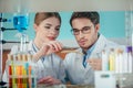 Biologists working in lab Royalty Free Stock Photo