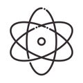 Biology atom molecule science element line icon style