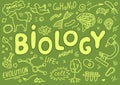 Biology. Biology doodles with lettering. Royalty Free Stock Photo