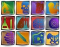 Biology Buttons Set - Square Royalty Free Stock Photo