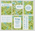 Biology cards. Science templates and banners. Poster for book, print or web site. Biochemistry Research. Medicine in