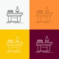Biology, chemistry, lab, laboratory, production Icon Over Various Background. Line style design, designed for web and app. Eps 10