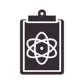 Biology clipboard medical atom science element silhouette icon style