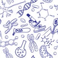 Biology drawings - seamless pattern background