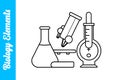 Biology Elements with editable outline. Royalty Free Stock Photo