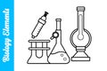 Biology Elements with editable outline. Royalty Free Stock Photo