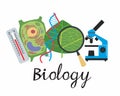 Biology Icon. A set of subjects for designating school discipline