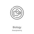 biology icon vector from bioengineering collection. Thin line biology outline icon vector illustration. Linear symbol for use on Royalty Free Stock Photo