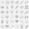 Biology icons set, outline style Royalty Free Stock Photo