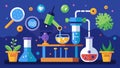 A biology lab filled with microscopes Petri dishes and specimens for studying and observation.. Royalty Free Stock Photo