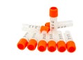 Biology lab tubes with orange caps