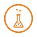 Biology laboratory icon. Orange color vector EPS