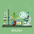 Biology laboratory workspace