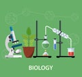 Biology laboratory workspace