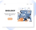 Biology vector website landing page design template Royalty Free Stock Photo