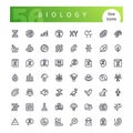 Biology Line Icons Set