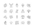 Biology line icons, signs, vector set, outline illustration concept