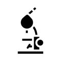 Biology microscope glyph icon vector black illustration