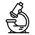 Biology microscope icon, outline style