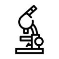 Biology microscope line icon vector black illustration