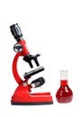 Biology microscope six Royalty Free Stock Photo