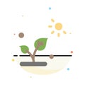 Biology, Plant, Science, Sun Abstract Flat Color Icon Template