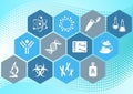 Biology science icons Royalty Free Stock Photo