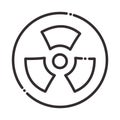 Biology science nuclear element line icon style