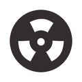 Biology science nuclear element silhouette icon style