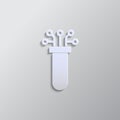 biology, smart, icon paper style. Grey color vector background Royalty Free Stock Photo
