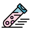 Biology test tube icon color outline vector