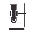 Biology test tube in stand science element silhouette icon style