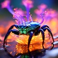 Bioluminescent Brilliance: A Dazzlingly Shimmering Sonic Symbiote Radiates Captivating Hues in a Mesmerizing Blend Royalty Free Stock Photo