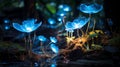 Bioluminescent flora brightens hidden oasis Royalty Free Stock Photo