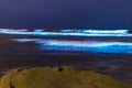 Bioluminescent tide glows in Del Mar, California Royalty Free Stock Photo