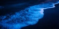 Bioluminescent Waves Stunning Night Ocean Royalty Free Stock Photo
