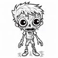 Bioluminescent Zombie Child Coloring Page For Kids