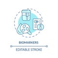 Biomarkers turquoise concept icon Royalty Free Stock Photo